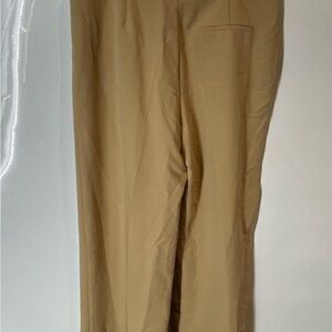 NWT Zara Womens Camel Flat Front Wide Leg Casual Dress Pants XL